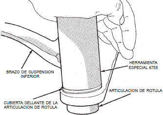 Desmontaje de la cubierta sellante de la articulaci&oacute;n de r&oacute;tula dodge neon